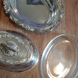 Vintage silver Halloware casserole